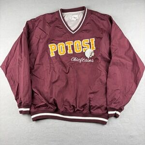 Tonix Potosi Chieftains Burgundy Nylon Pullover Windbreaker Jacket Men's L